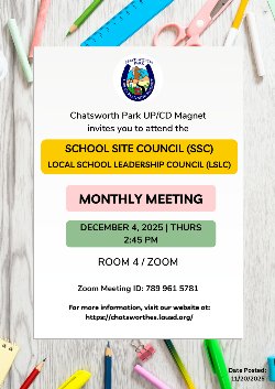 SSC/LSLC Meeting on 12/4/2025 at 2:45 pm in Room 14 or Zoom (ID: 789 961 5781)